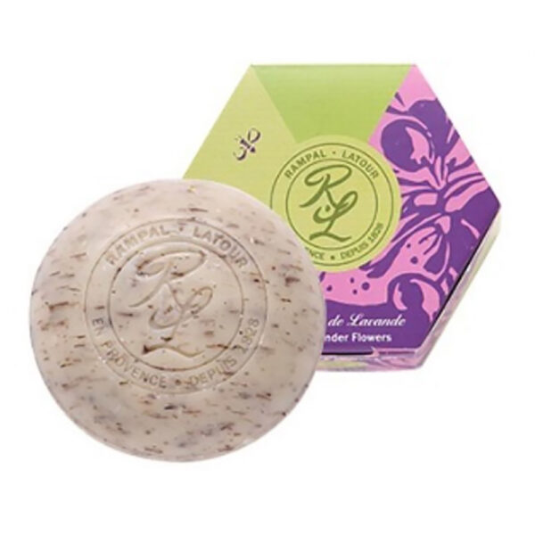 rampal latour-perfumed Lavender Flowers Scrub Soap - 150g Gift Box-natural