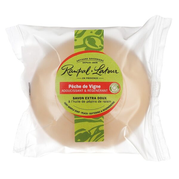 Vine peach-natural-perfumed soap-100g-compostable packaging-rampal latour